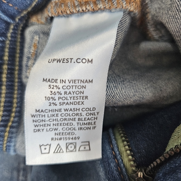 Upwest Womens L High Waisted All Day Utility Jeans Pants Med Wash - Picture 11 of 14